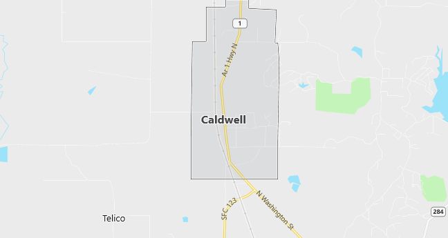 Map of Caldwell, AR