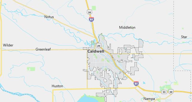 Map of Caldwell, ID