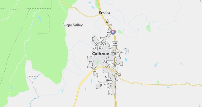 Map of Calhoun, GA