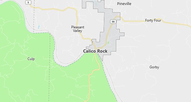 Map of Calico Rock, AR