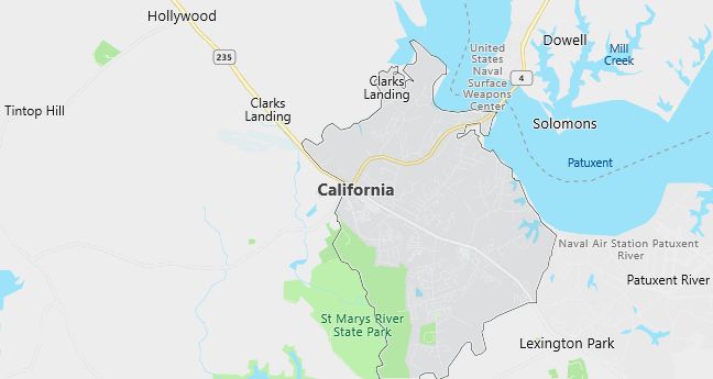 Map of California, MD