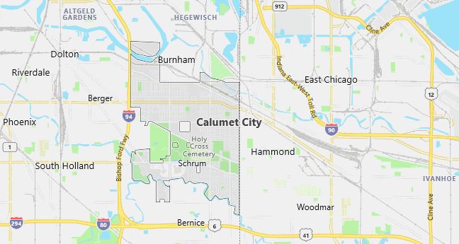 Map of Calumet City, IL