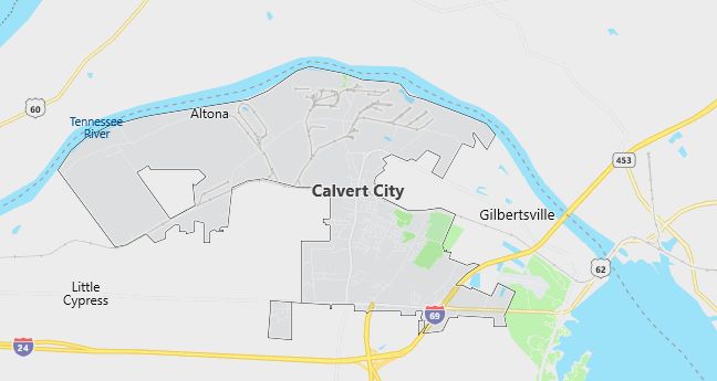 Map of Calvert City, KY