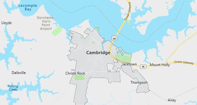 Map of Cambridge, MD