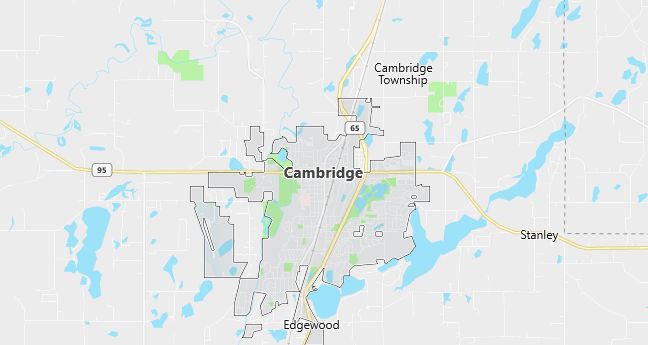 Map of Cambridge, MN