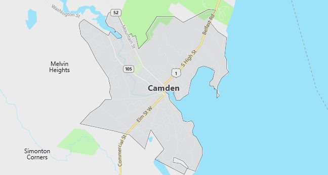 Map of Camden, ME