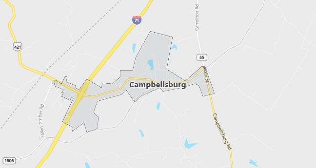 Map of Campbellsburg, KY