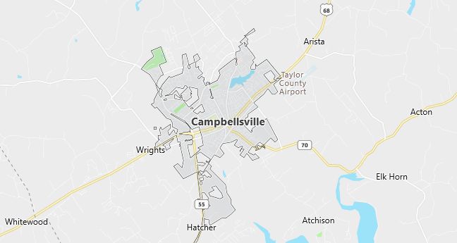 Map of Campbellsville, KY