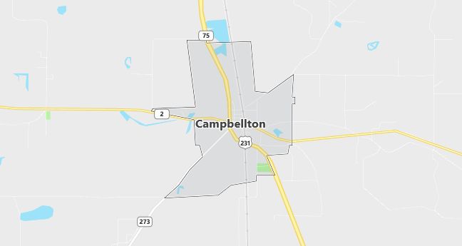 Map of Campbellton, FL