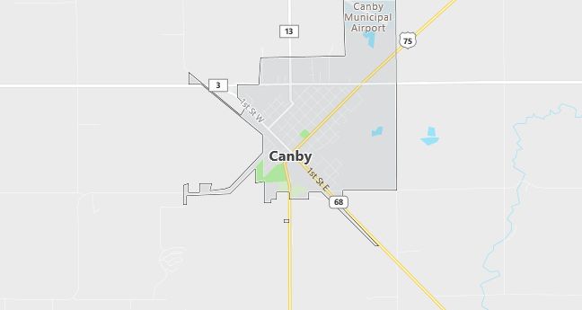 Map of Canby, MN