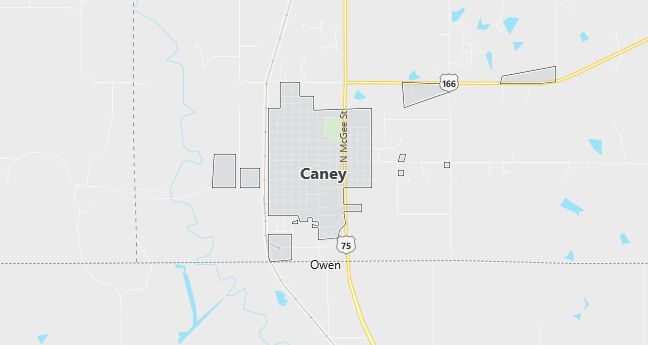 Map of Caney, KS