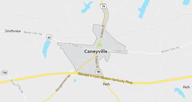 Map of Caneyville, KY