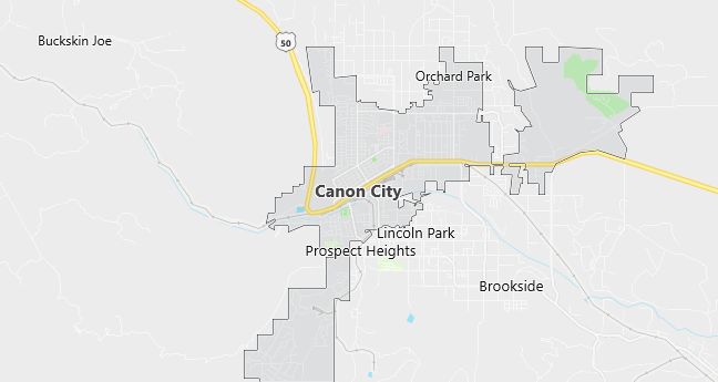 Map of Canon City, CO