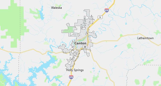 Map of Canon, GA