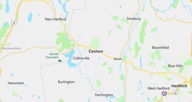 Map of Canton, CT