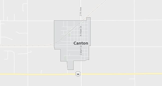 Map of Canton, KS