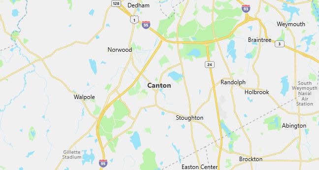 Map of Canton, MA