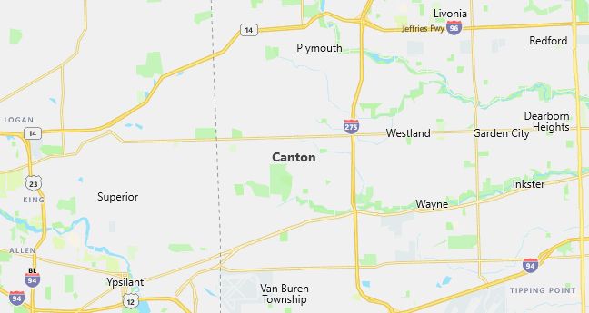 Map of Canton, MI