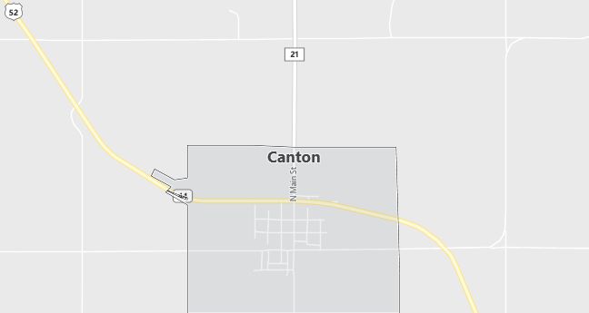 Map of Canton, MN