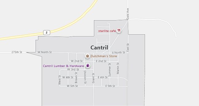 Map of Cantril, IA