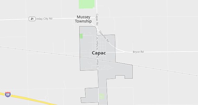 Map of Capac, MI