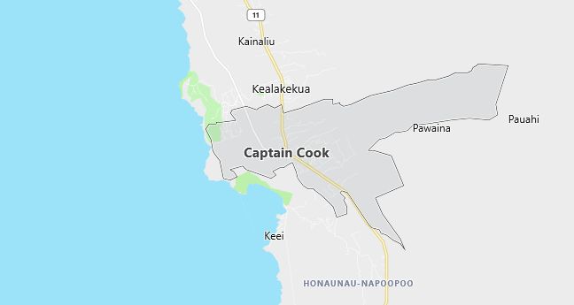 Map of Captain Cook, HI