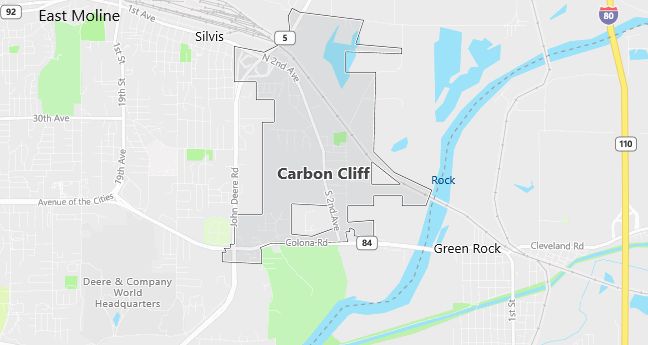 Map of Carbon Cliff, IL