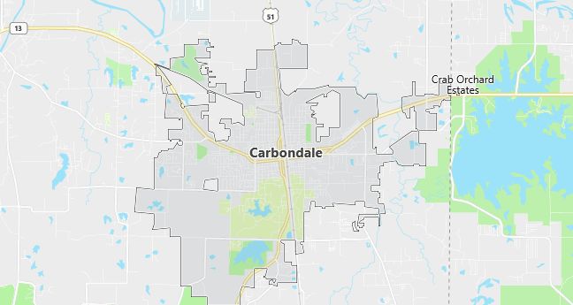 Map of Carbondale, IL