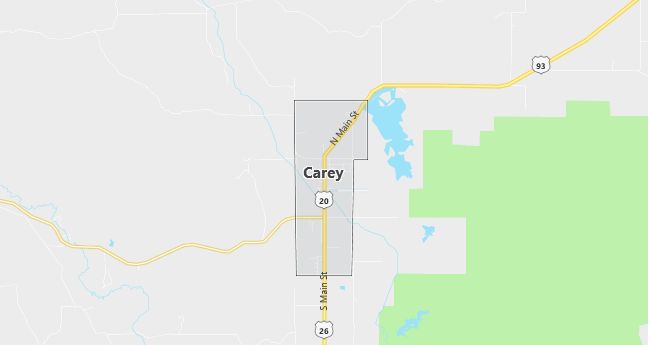 Map of Carey, ID