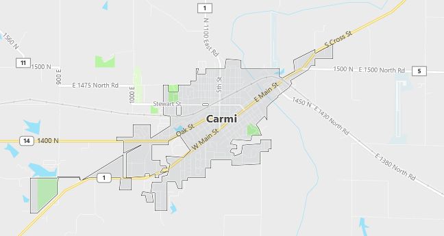 Map of Carmi, IL