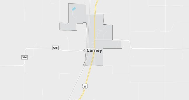 Map of Carney, MI