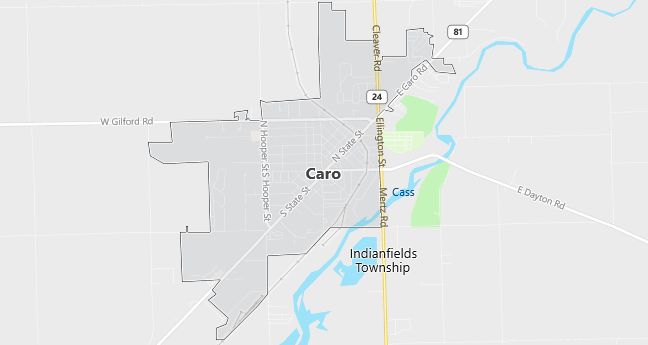 Map of Caro, MI