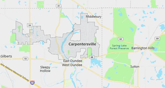 Map of Carpentersville, IL