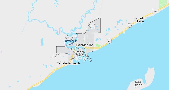 Map of Carrabelle, FL