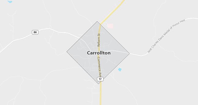 Map of Carrollton, AL