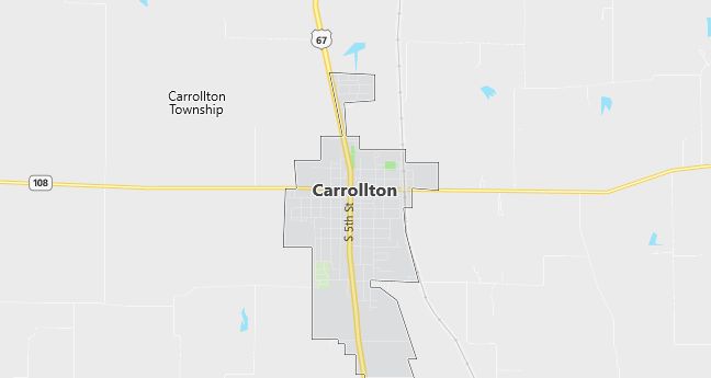 Map of Carrollton, IL