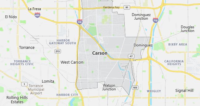 Map of Carson, CA