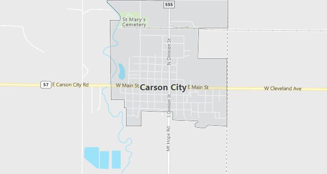 Map of Carson City, MI