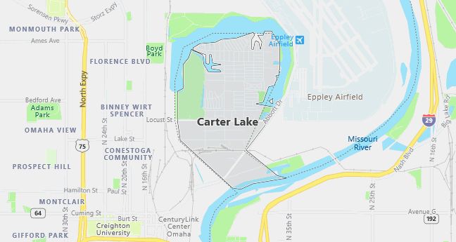 Map of Carter Lake, IA