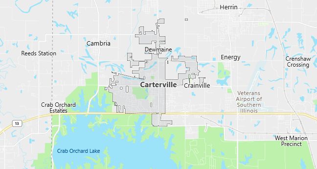 Map of Carterville, IL