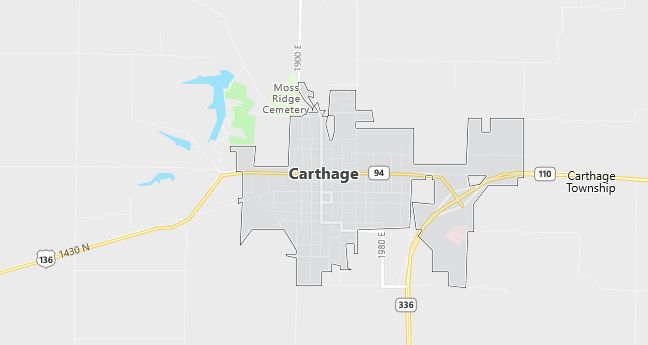 Map of Carthage, IL