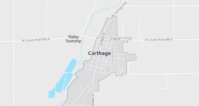 Map of Carthage, IN