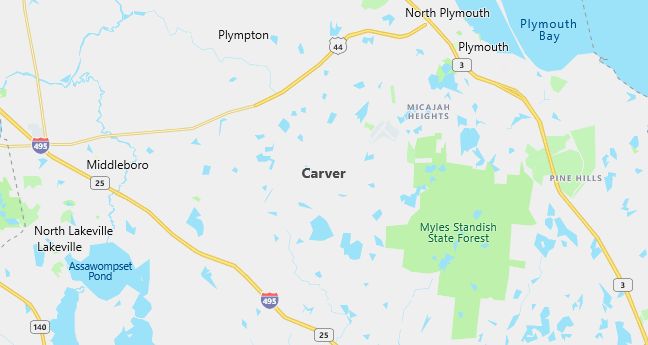 Map of Carver, MA