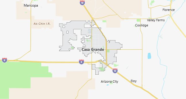 Map of Casa Grande, AZ