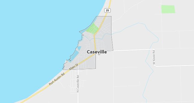 Map of Caseville, MI