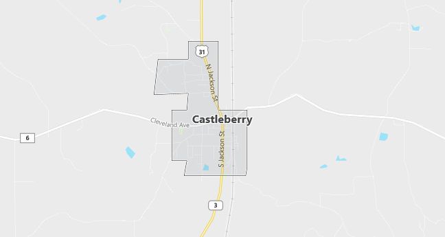 Map of Castleberry, AL