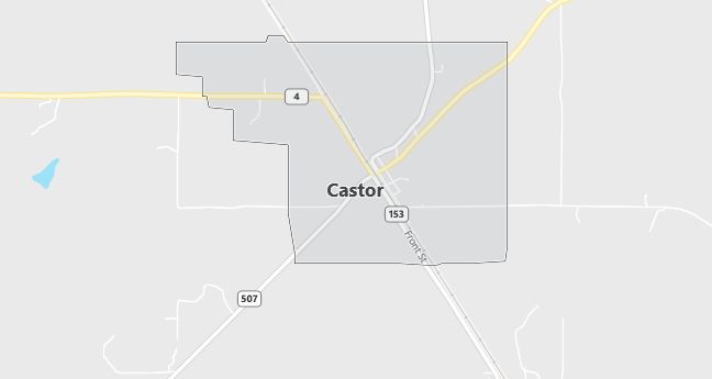 Map of Castor, LA