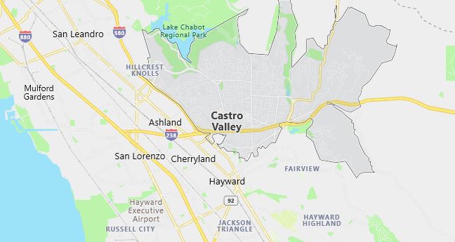 Map of Castro Valley, CA