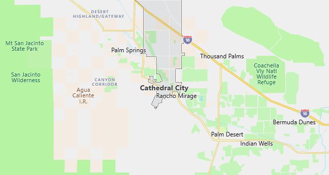 Map of Cathedral City, CA