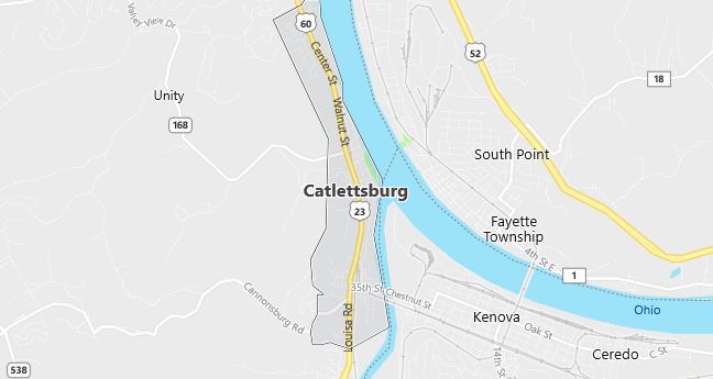 Map of Catlettsburg, KY